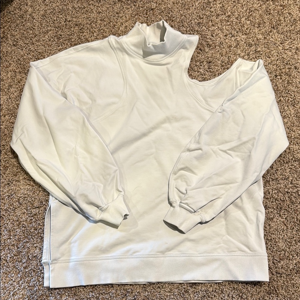 White Cutout Sweatshirt